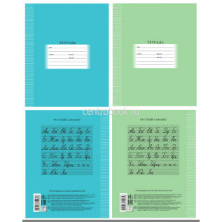 Тетрадь ученическая  12 листов в две линии с частыми наклонными и дополнительной горизонтальной "Гимназическая"